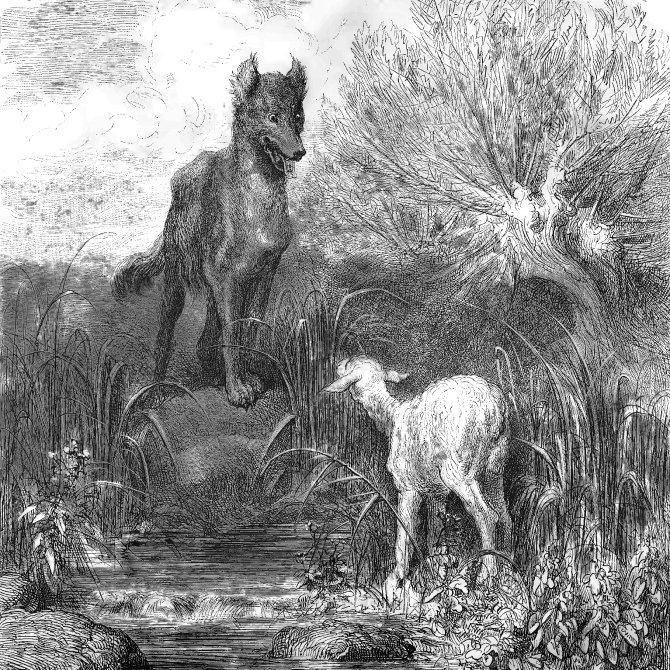 Le Loup et l'Agneau par Gustave Doré